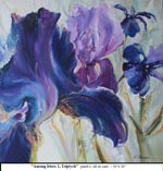 Among Irises-1, Triptych, panel 3, Oil on Canvas